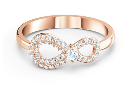 SWAROVSKI Infinity Ring - White & Rose Gold Tone Plated - Size 52 #5535400 Hot on Sale