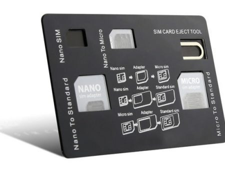 Sim Card Kit Holder - 2 in 1 Sim Adapter, Nano and Micro SIM slots [Black Card Size] Online now