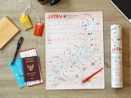 Japan Scratch Off Map - Travel to Japan Scratch Map For Sale