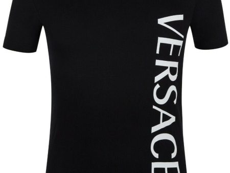 Versace Men T-Shirt Color Black Material Cotton For Discount