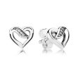 Pandora Ribbon Open Heart Stud earrings #290736CZ Hot on Sale