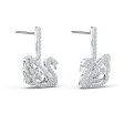 SWAROVSKI Dancing Swan Earrings - White #5514420 on Sale