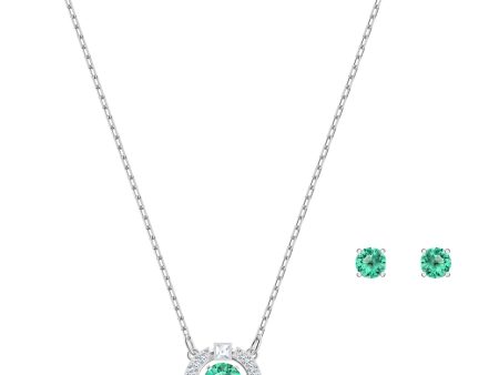 SWAROVSKI Sparkling Dance Necklace & Earring Set - Green #5516965 Cheap